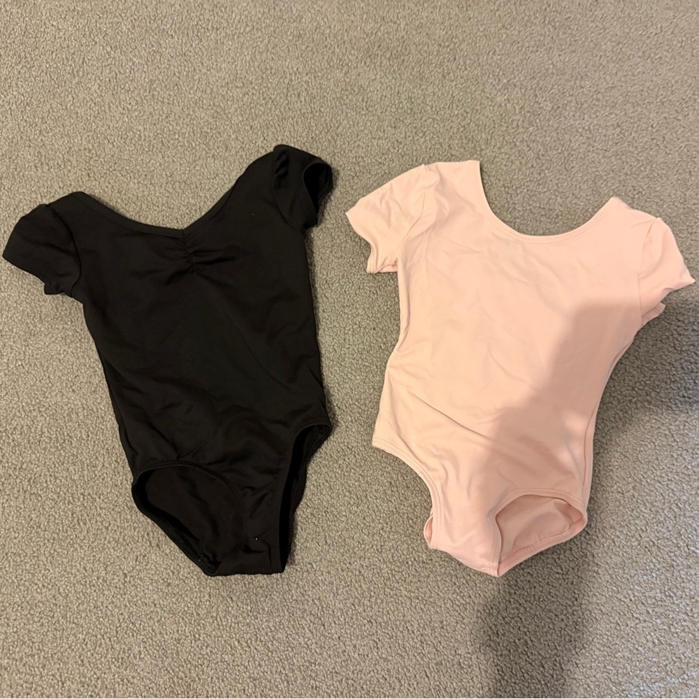Danskin Kids Bodysuit Set - Black and Pink